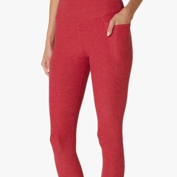 Spacedye Out Of Pocket High Waisted Midi Legging, Current Red Heather, XL - Picture 1 of 5